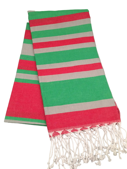 Aizanoi Peshtemal - Turquoise and coral