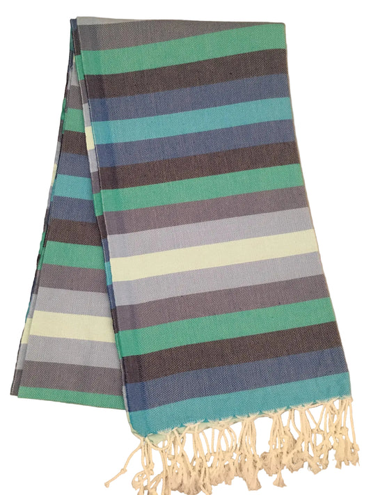 Cadyanda Peshtemal - Turquoise blue gray